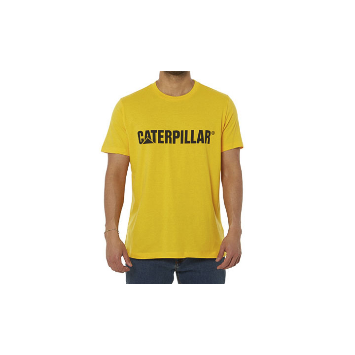 Caterpillar Logo Philippines - Mens T-Shirts - Yellow 73941CTGY